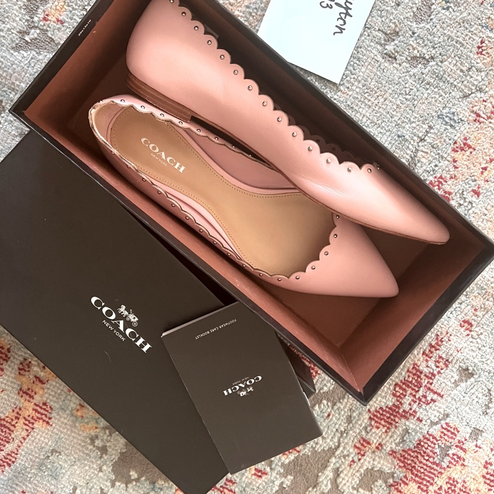 Coach Jill Studded Scalloped Flats